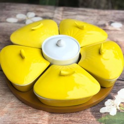 Khay mứt hoa Đào vàng