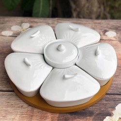 Khay mứt hoa Đào trắng