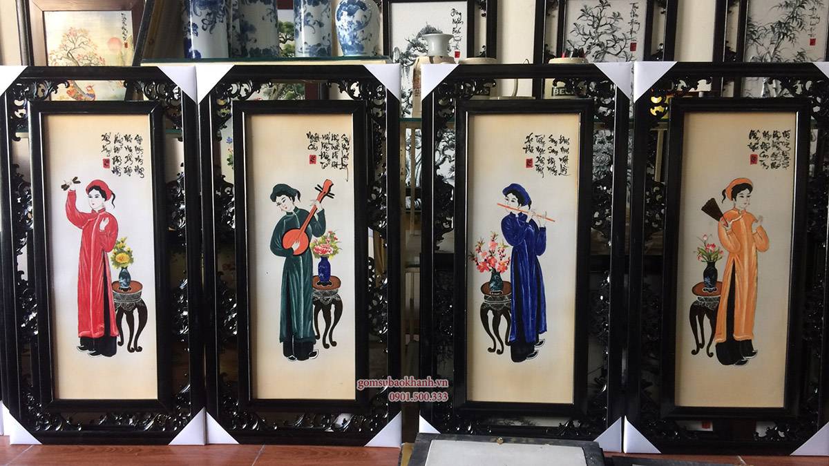 Đặc sắc dòng tranh gốm của làng gốm Bát Tràng