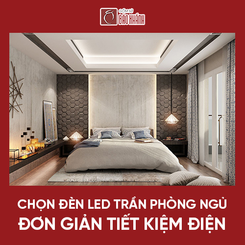  Bố trí đèn led trần phòng ngủ đơn giản tiết kiệm điện