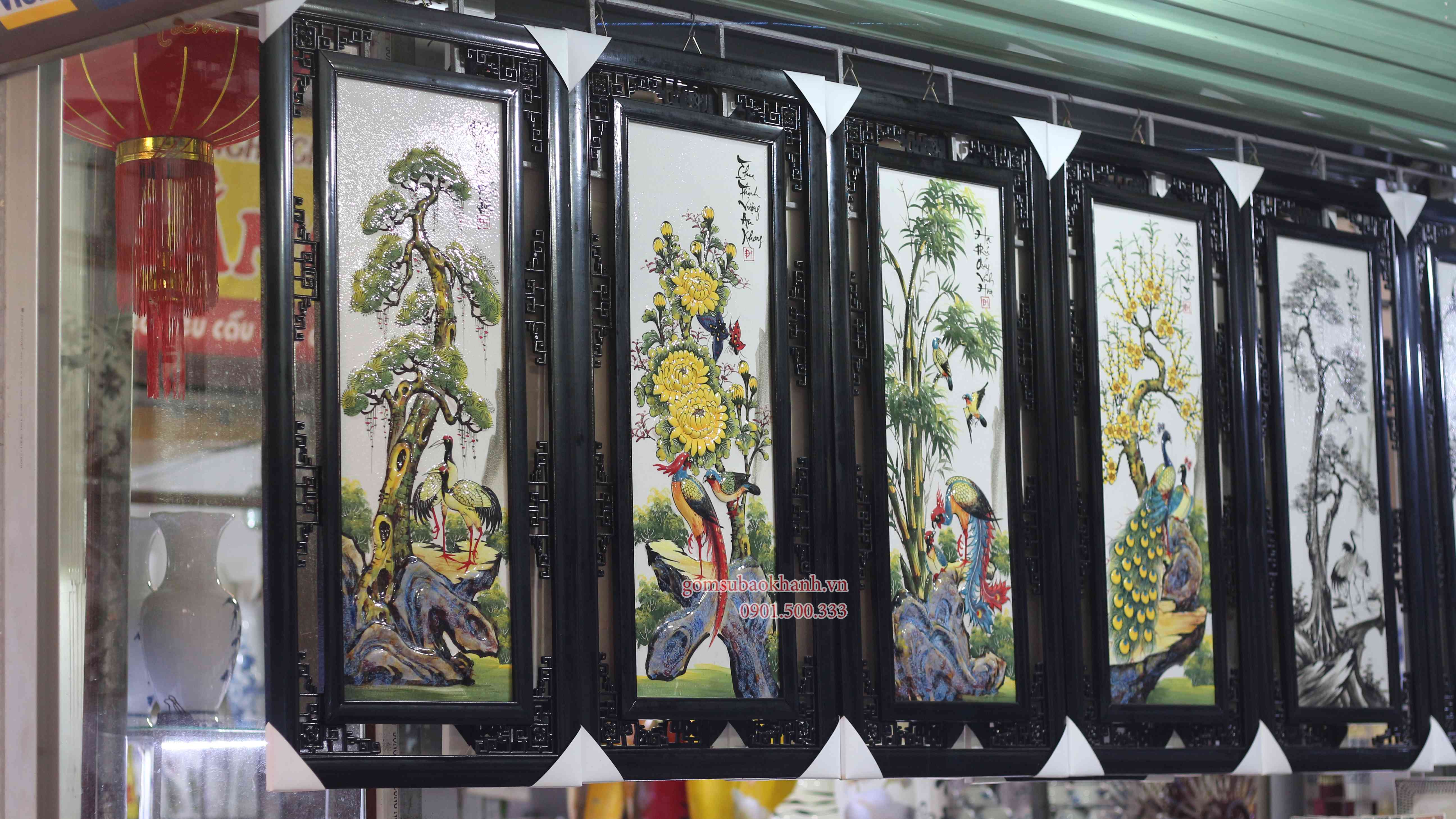 Tranh gốm sứ phong thủy đem tài lộc sự nghiệp tới gia đình