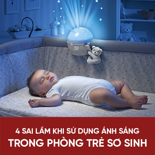 sai lầm khi sử dụng ánh sáng trong phòng trẻ sơ sinh