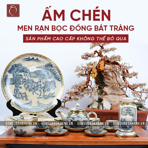 Ấm chén men rạn bọc đồng Bát Tràng - Sản phẩm cao cấp không thể bỏ qua