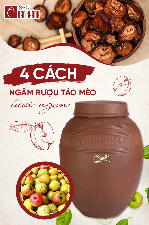 CHIA SẺ 4 CÁCH NGÂM RƯỢU TÁO MÈO TƯƠI NGON