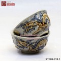 Bát thờ men rạn đắp nổi rồng