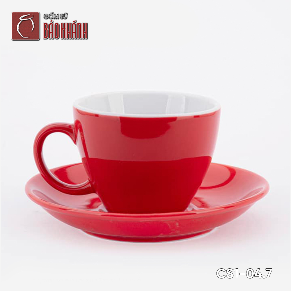 Bộ ly sứ uống cafe Cappuccino Nhật 180ml màu