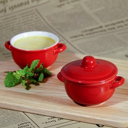 Hũ làm sữa chua có quai màu đỏ