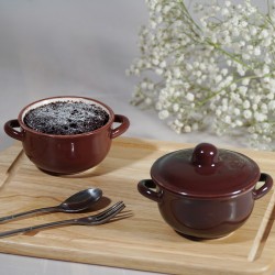 Hũ làm sữa chua có quai màu nâu