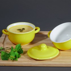 Hũ làm sữa chua có quai màu vàng