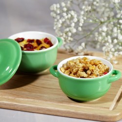 Hũ làm sữa chua có quai màu xanh lá