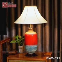 Đèn ngủ để bàn gốm sứ hỏa biến cao cấp Hồng Thạch