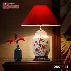 Đèn ngủ để bàn gốm sứ cao cấp Hồng Liên thanh tịnh