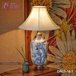 Đèn ngủ để bàn gốm sứ cao cấp Đào Hoa Phú Quý