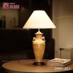 Đèn ngủ để bàn gốm sứ cao cấp Cổ bình Hoàng Thổ