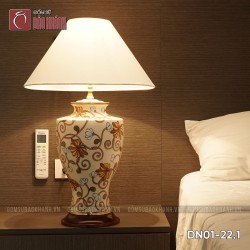 Đèn ngủ để bàn gốm sứ cao cấp Hoa dây