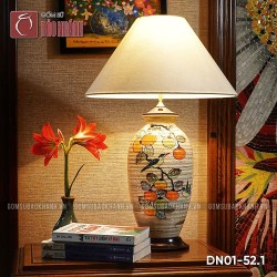 Đèn ngủ để bàn gốm sứ cao cấp Hồng Hương Kiến