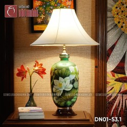 Đèn ngủ để bàn gốm sứ cao cấp Lục Bảo Liên Tâm