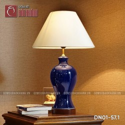 Đèn ngủ cao cấp Ngọc Nghiên Bảo Bình xanh coban ( Cổ nhỏ)
