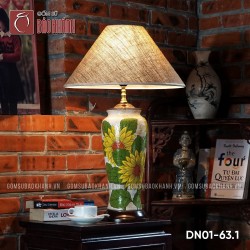 Đèn ngủ để bàn gốm sứ cao cấp Thiên quỳ tử