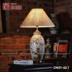 Đèn ngủ để bàn gốm sứ cao cấp Bạch hồng mai