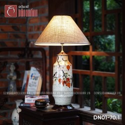 Đèn ngủ để bàn gốm sứ cao cấp an thạch lựu