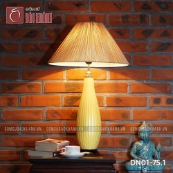Đèn ngủ để bàn gốm sứ cao cấp Thanh an ngọc (màu vàng)