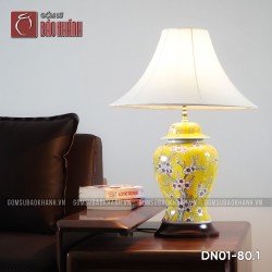 Đèn ngủ để bàn gốm sứ cao cấp Hoàng bạch mai