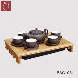 Bộ ấm chén tử sa lùn bẹt ganh sao