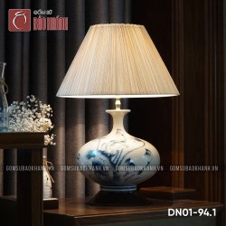 Đèn ngủ để bàn gốm sứ cao cấp nhã Liên Thanh 