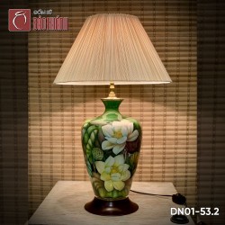 Đèn ngủ để bàn gốm sứ cao cấp Lục Bảo Liên Tâm cổ nhỏ