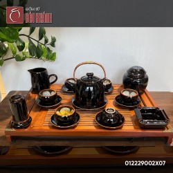 Bộ ấm chén men nâu đen dáng Siêu nhỏ