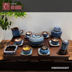 Bộ ấm chén men xanh Hoàng Gia dáng Giang Tây