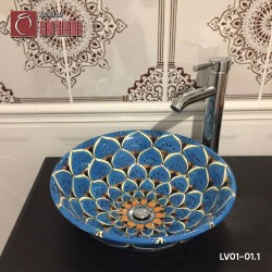 Chậu rửa mặt lavabo gốm sứ Bát Tràng LV01-01.1