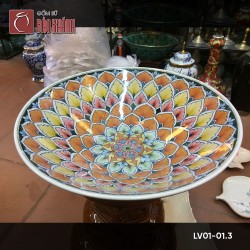 Chậu rửa mặt lavabo gốm sứ Bát Tràng LV01-01.3