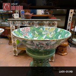 Chậu rửa mặt lavabo gốm sứ Bát Tràng LV01-01.9