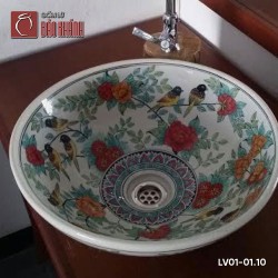 Chậu rửa mặt lavabo gốm sứ Bát Tràng LV01-01.10