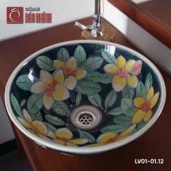 Chậu rửa mặt lavabo gốm sứ Bát Tràng LV01-01.12