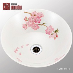 Chậu rửa mặt lavabo gốm sứ Bát Tràng LV01-01.13