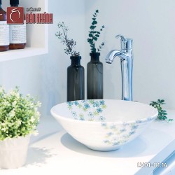 Chậu rửa mặt lavabo gốm sứ Bát Tràng LV01-01.14