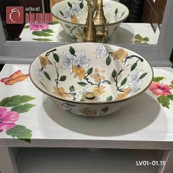 Chậu rửa mặt lavabo gốm sứ Bát Tràng LV01-01.15
