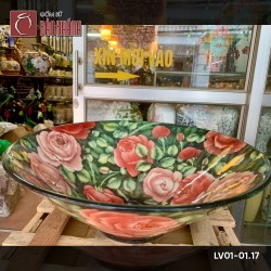 Chậu rửa mặt lavabo gốm sứ Bát Tràng LV01-01.17