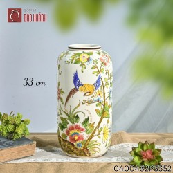 Lọ hoa vẽ Chim Hoa Phú Quý dáng bí