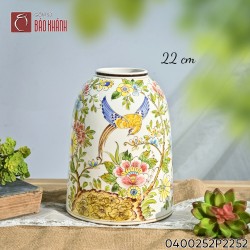 Lọ hoa vẽ Chim Hoa Phú Quý dáng chuông