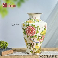 Lọ hoa vẽ Chim Hoa Phú Quý dáng chóe