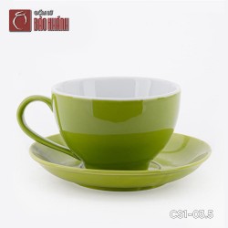 Bộ ly sứ uống cafe Cappuccino 250ml màu