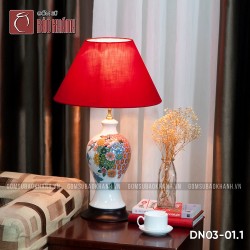 Đèn ngủ để bàn gốm sứ cao cấp Bách Hoa Hồ Điệp