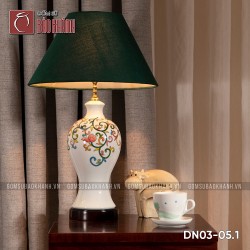 Đèn ngủ để bàn gốm sứ cao cấp Hoa Dây Cát Tường