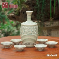 Bộ rượu Đông Sơn Âu Lạc men ngọc 1 lít