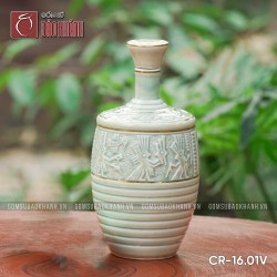 Nậm Đông Sơn Âu Lạc men ngọc vẽ vàng 1 lít