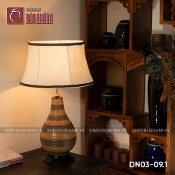 Đèn ngủ để bàn gốm sứ cao cấp Kim Linh Hoàng Thổ